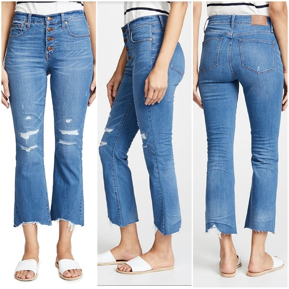 Madewell Denim - Madewell Cali Demi boot 32 in exposed button fly